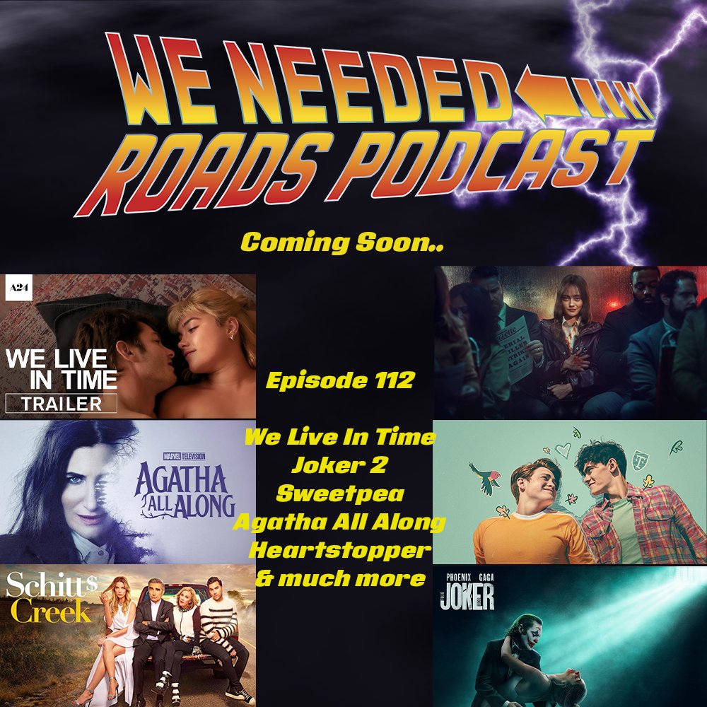 NeededRoads's tweet photo. NEW EPISODE ALERT!!!
I'm joined by @Life_onMarsz as we get an advance review of #WeLiveInTime & we delve into
#sweetpea #ringsofpowerS2 #JokerFolieADeux #TheSubstance & #Heartstopper3
And in our spoiler section we talk the first 6 eps of #AgathaAllAlong & finally #schittscreek https://t.co/X1zZK2o5AC