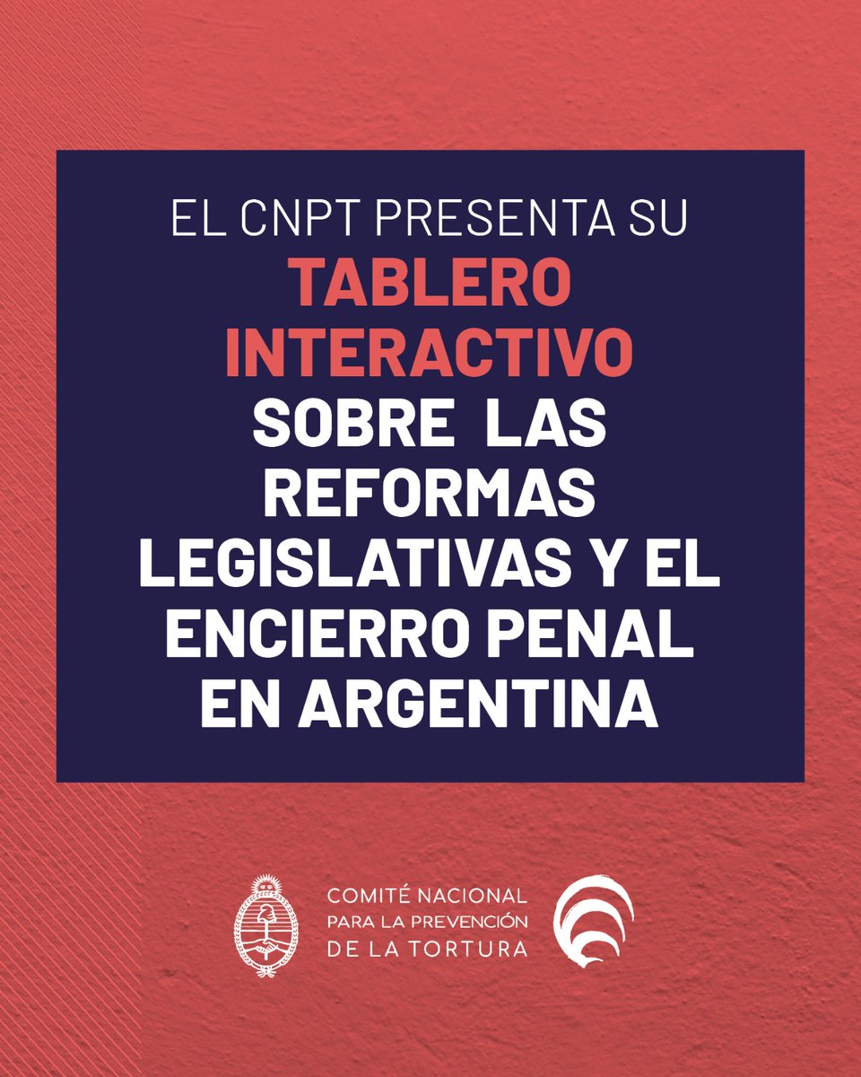 CNPTArgentina's tweet image. 📢El CNPT presenta su  tablero interactivo sobre  las reformas legislativas y el encierro penal en Argentina (2001-2022)

En los últimos veinte años la privación de libertad por motivos penales en Argentina creció casi sin interrupciones. Los factores son múltiples y complejos,…