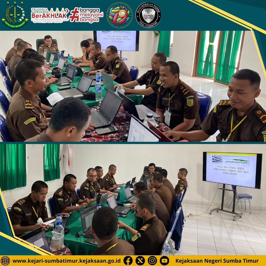 NegeriSumba's tweet photo. Selasa, 22 Oktober 2024.
Pembelajaran Tahapan Penyampaian Materi Tugas dan Fungsi serta Administrasi Bidang Perdata dan Tata Usaha Negara yang diisi oleh Bapak Wasis Sugianto, S.H. selaku Kepala Sub Seksi Perdata dan Tata Usaha Negara Kejaksaan Negeri Sumba Timur. https://t.co/rqiojyJ221