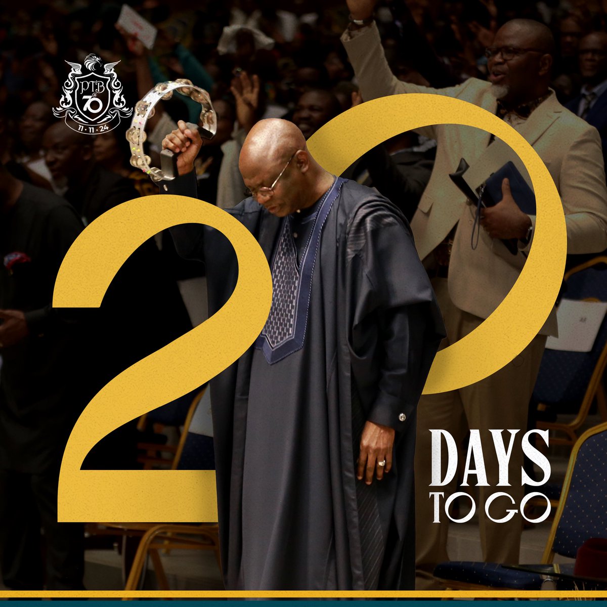 𝟐𝟎 𝐃𝐚𝐲𝐬 𝐭𝐨 𝐚 𝐑𝐞𝐦𝐚𝐫𝐤𝐚𝐛𝐥𝐞 𝐌𝐢𝐥𝐞𝐬𝐭𝐨𝐧𝐞! 🎉

Join us as we count down to celebrating 70 years of wisdom, leadership, and love.

We honor and celebrate the incredible journey of our beloved Pastor, who has touched so many lives.

#PTBat70 
#20DaysToGo