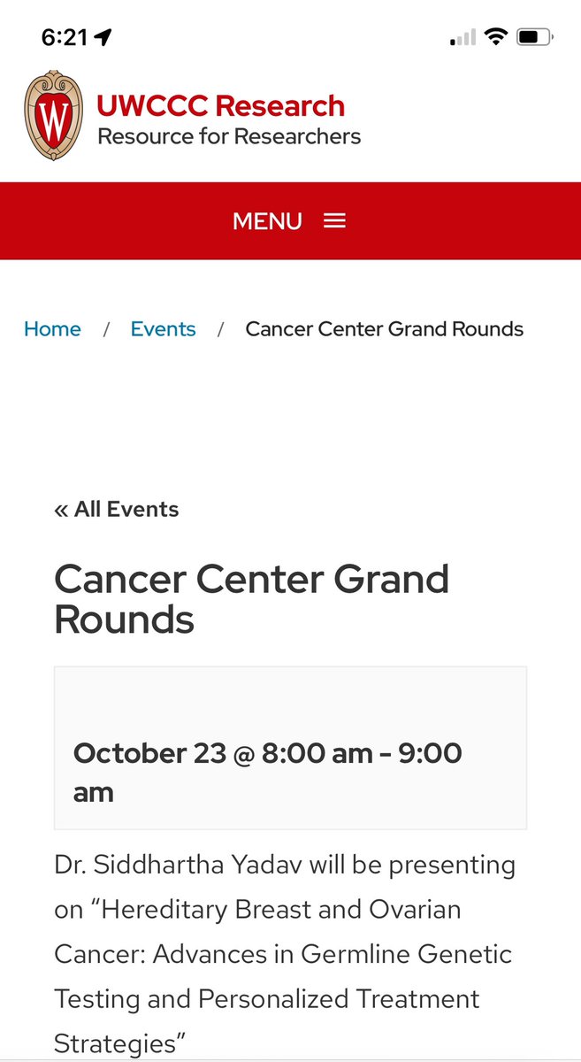 Looking forward to visiting the University of Wisconsin, Madison, to deliver the grand rounds lecture and connect with collaborators. 

cancer.wisc.edu/research/event…