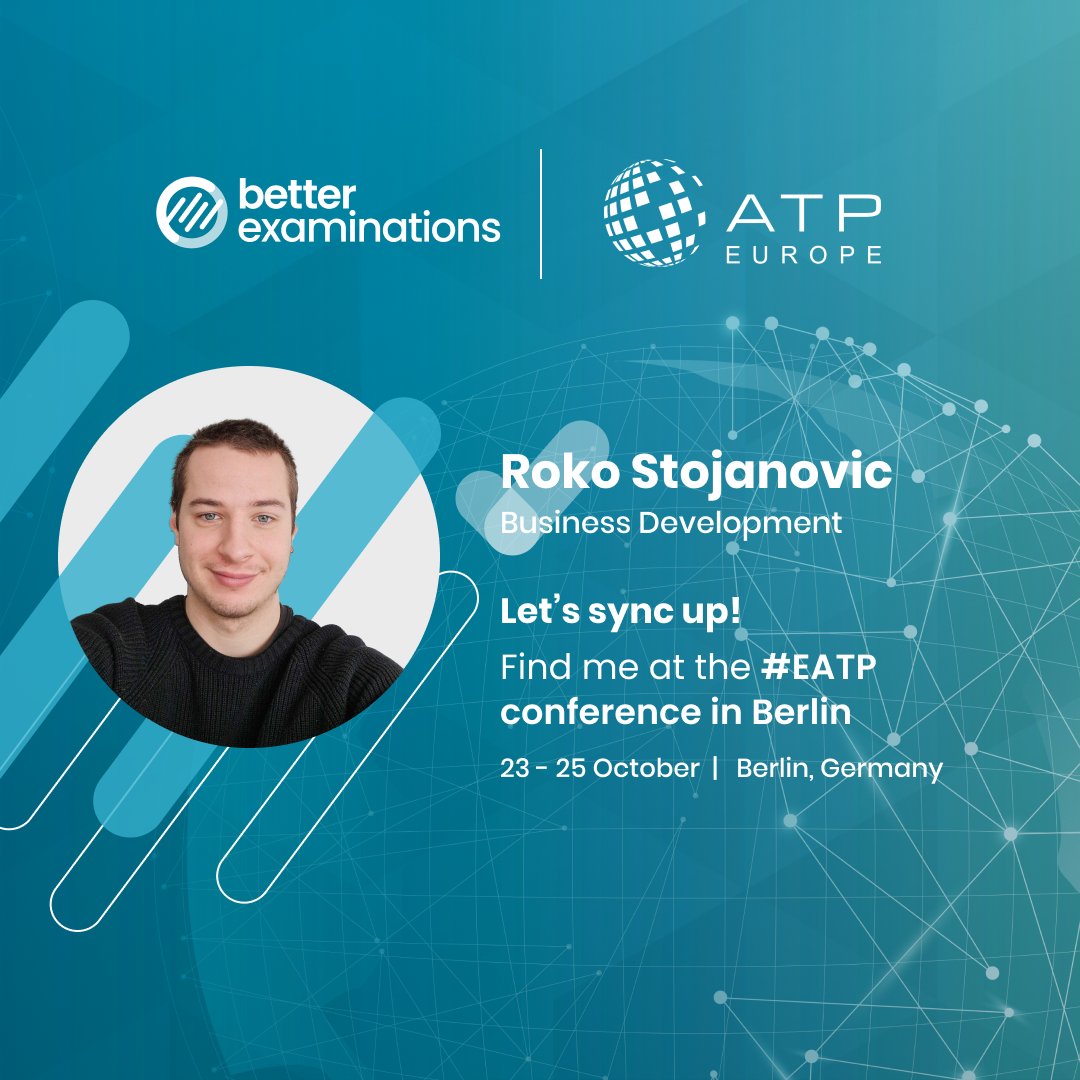 Catch up with us at the #EATPConference! 🌍
Are you attending the ATP Conference in Berlin? Don’t miss the chance to connect with Roko Stojanovic from our team 🚀
Let’s sync up and explore how we can shape and streamline your exam processes!
#EATP #BetterExaminations