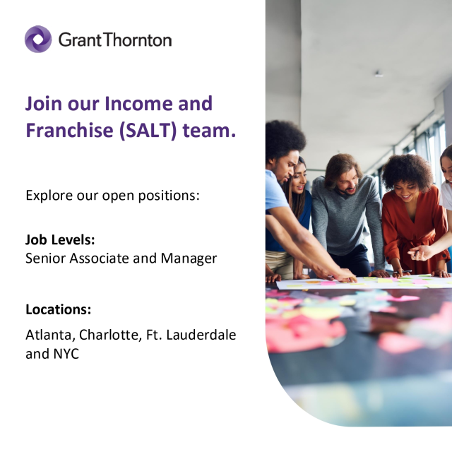 mmalarkey's tweet photo. You’re ready for the career you want. @GrantThorntonUS's is here to make it a reality. Find the right tax role for you below and apply today. #Hiring #TaxJobs #SALTJobs https://t.co/Bl9O1m3XAT https://t.co/p9EL0S3YJi