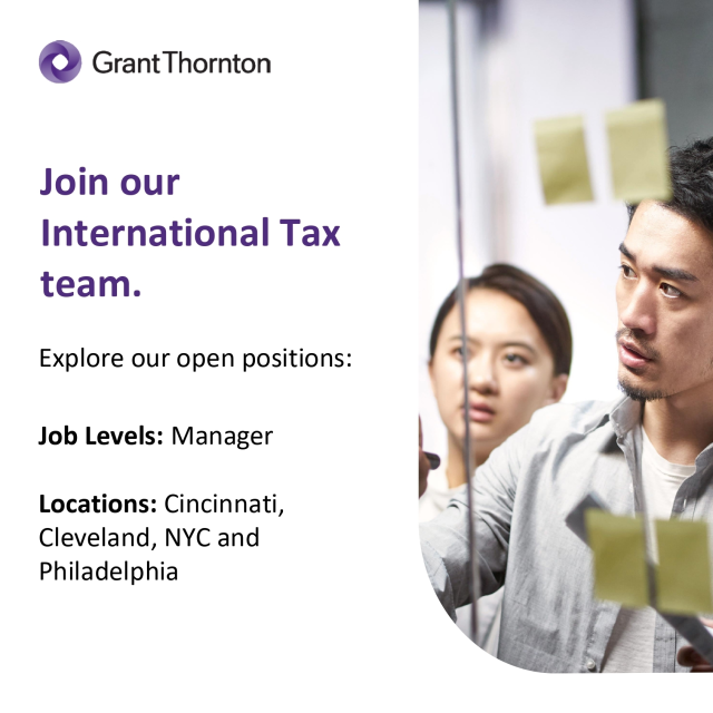 mmalarkey's tweet photo. Your next big move starts here. Don’t miss out on international tax roles at @GrantThorntonUS. Apply today. #Hiring #InternationalTax #TaxJobs https://t.co/ievgq6h7in https://t.co/KoAPoSDhpD