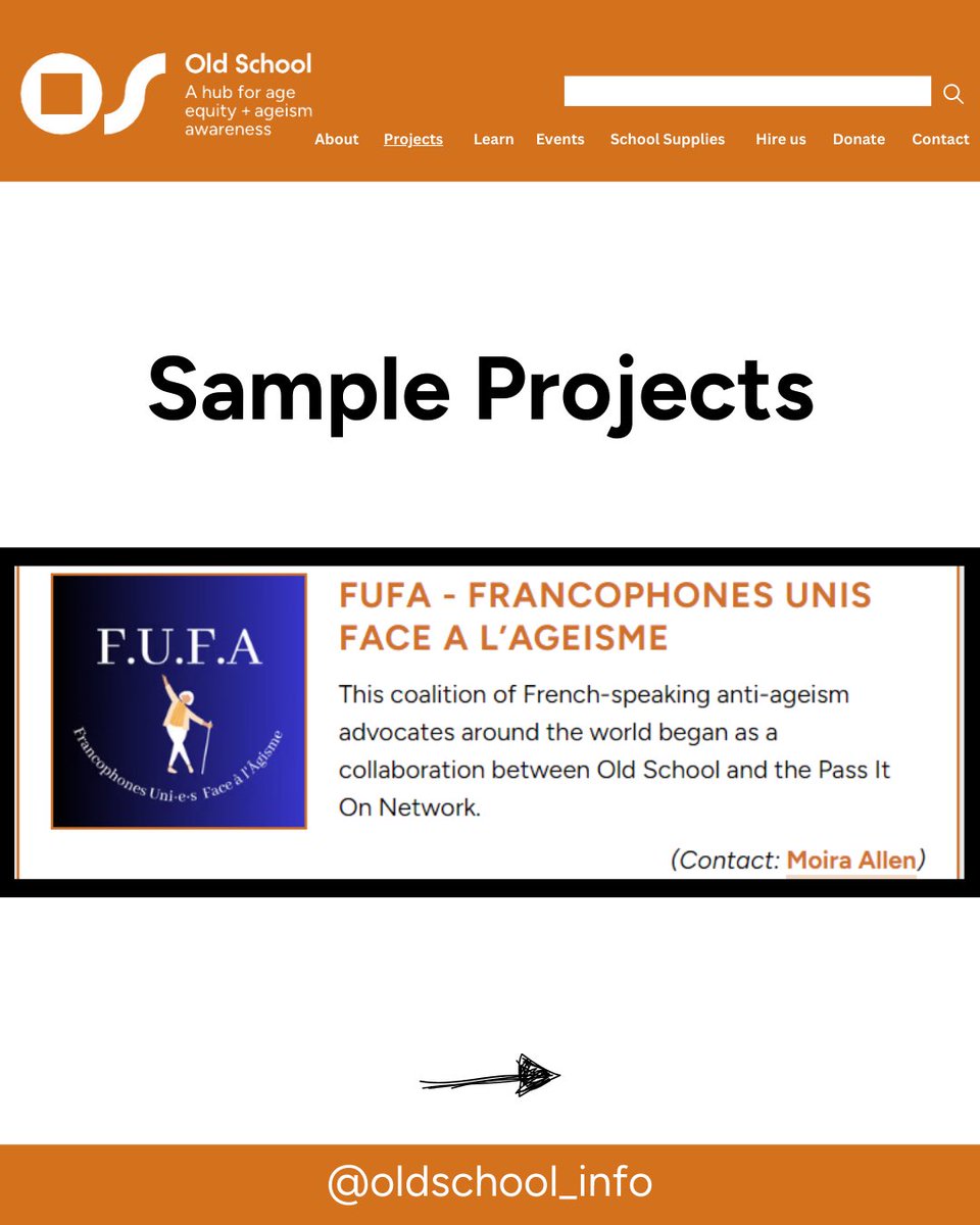 OldSchool.Info (@oldschool_info) on Twitter photo A few weeks ago we launched our newly designed website and transitioned into a hub. One of the new features is on our newly designed website is our Projects tab, highlighting initiatives that tackle ageism on both local and global levels.
Learn more: oldschool.info/projects A few weeks ago we launched our newly designed website and transitioned into a hub. One of the new features is on our newly designed website is our Projects tab, highlighting initiatives that tackle ageism on both local and global levels.
Learn more: oldschool.info/projects