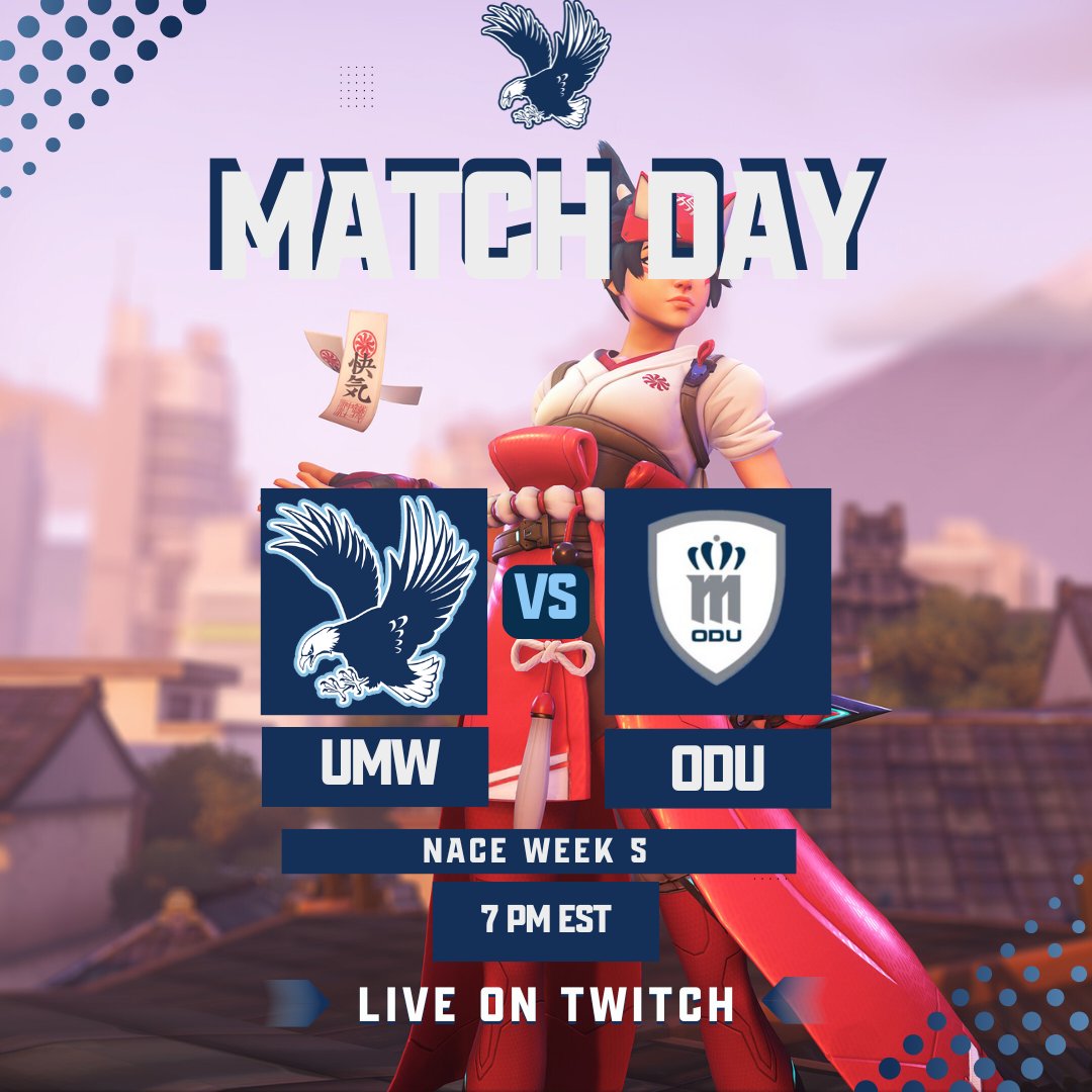 Time to take action. Join us as Overwatch 2 takes on <a href="/ODU_Esports/">ODU Varsity Esports</a> in <a href="/NACEsports/">NACE</a>
 Week 5 at 7:00 PM EST!

twitch.tv/umwesports