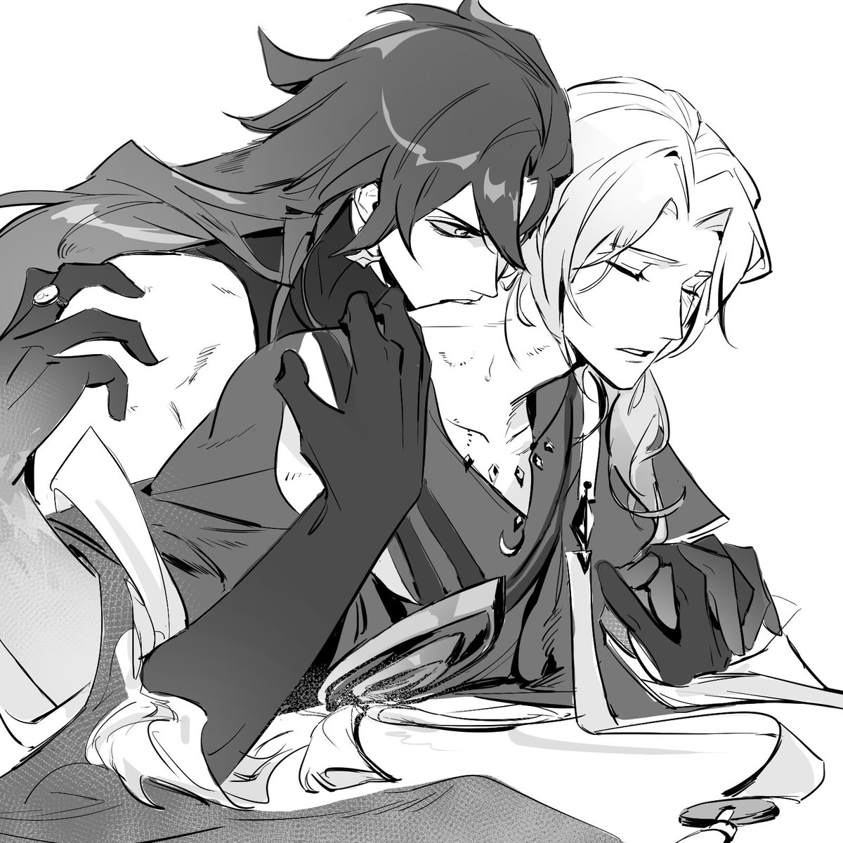 #Susabi_Tsukuyomi
#Onmyoji #阴阳师 
#荒月读

 一年一度“欺师灭祖”（约稿）