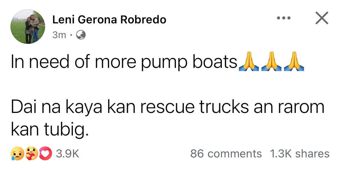 hallyupotter's tweet image. as per atty leni robredo, they are in need of pump boats in Naga and nearby provinces since it's hard for rescue trucks to push through because of how deep the flood is already 🙏🏻 #KristinePH