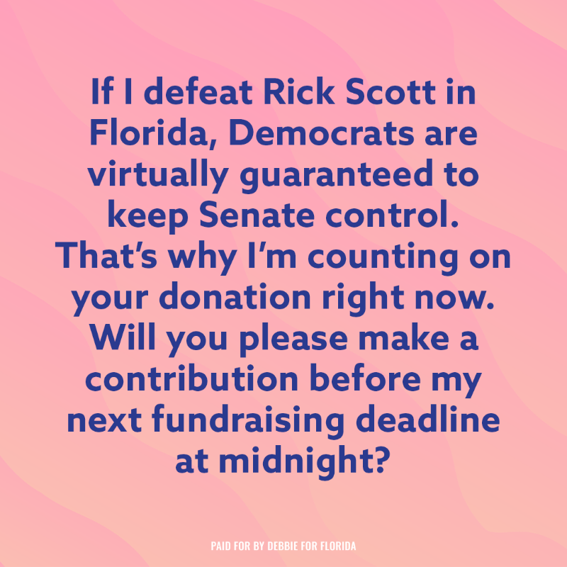 DebbieforFL's tweet photo. Please read: