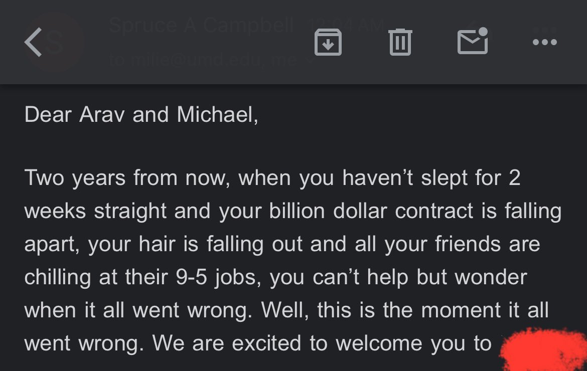 best. accelerator. acceptance. email. ever.