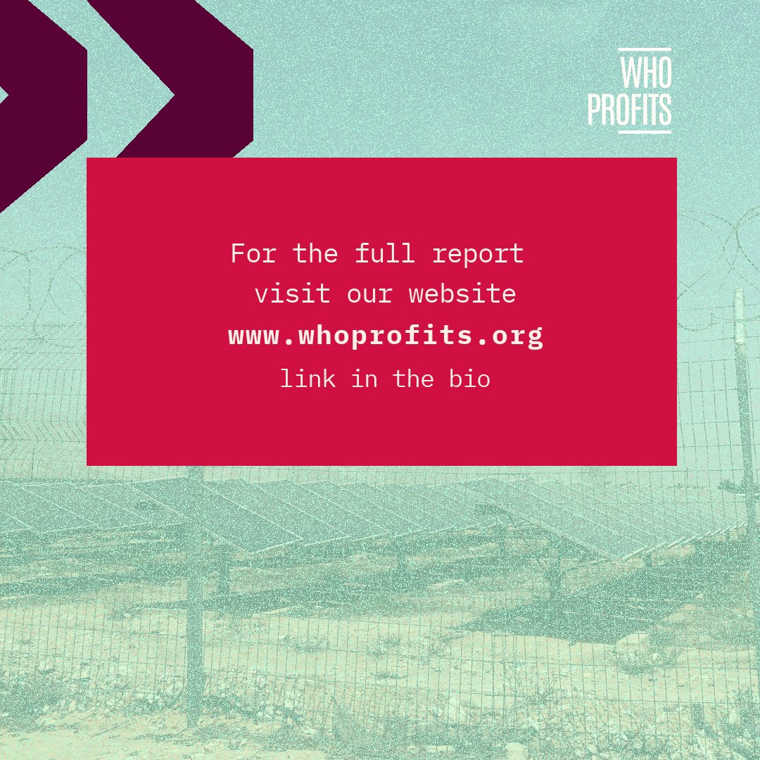 Who_Profits's tweet photo. This update highlights the construction &amp; expansion of commercial renewable energy projects in the occupied West Bank, the Syrian Golan, &amp;the Naqab for the benefit of Israeli households &amp; industry on both sides of the Green Line.
For the full report visit https://t.co/zW5SX8AQFm. https://t.co/VwGCxAgDtH