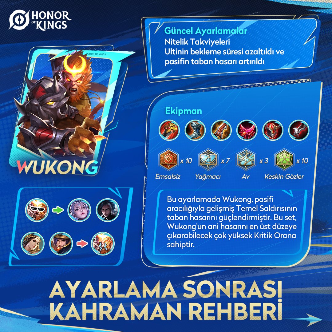 honorofkings_TR's tweet image. 📩 Yeni kahraman ayarlamalarına hemen göz at!
17 Ekim'de ayarlanmış olan bu üç kahramanların hangi yönden ayarlandığına bakın!

#hok #honorofkings #heroguide #heroadjustments