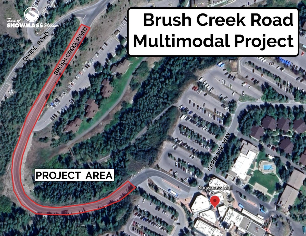 Construction begins on an upper portion of Brush Creek Rd to improve the roadway and add a multimodal connection to the Snowmass Mall.   

For more information, please visit tosv.com/597/Brush-Cree…….