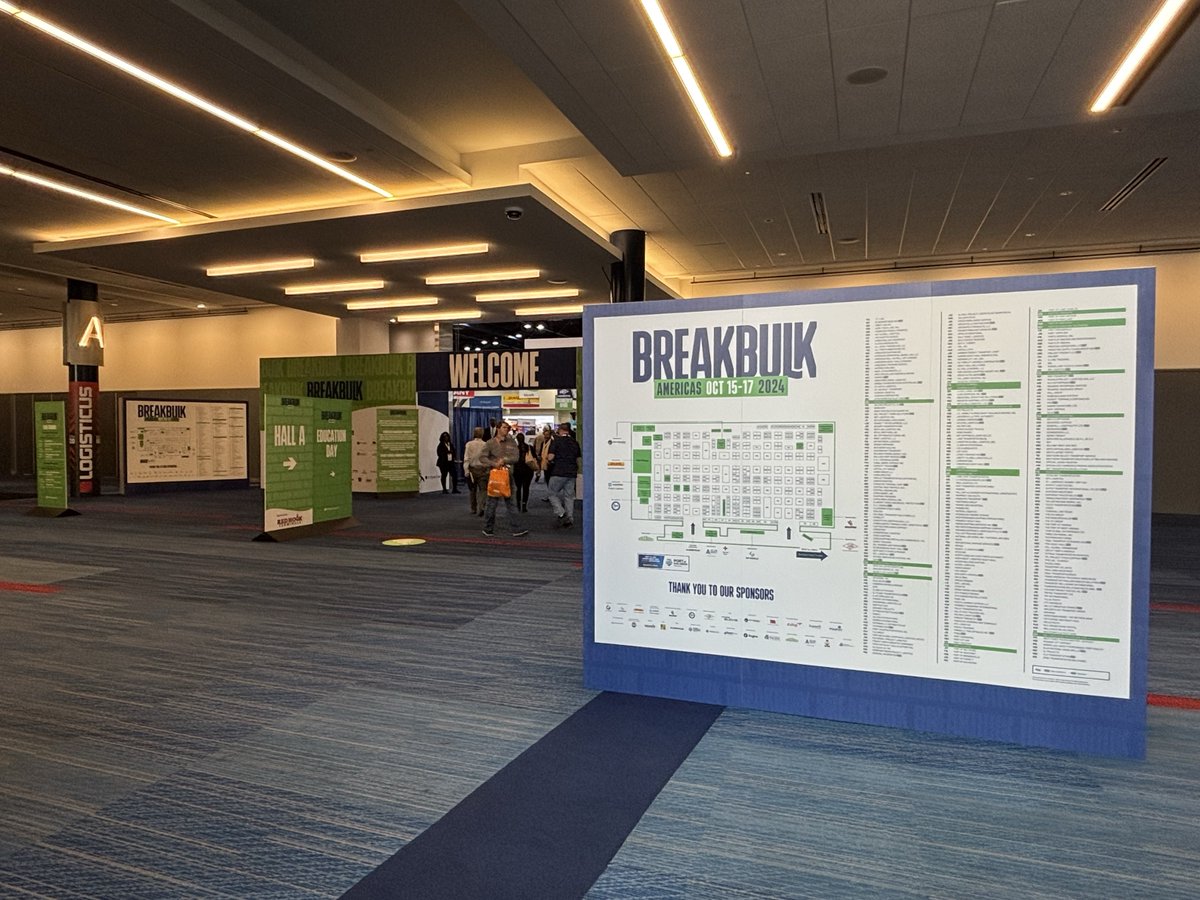 PortXLogistics's tweet image. Our team had an awesome time checking out the exhibits, exploring new ideas, and even catching up with some of our customers at Breakbulk Americas 2024. 

Until next time, Breakbulk! 👋 

#Breakbulk24 #LogisticsEvent #Conference #ProjectFreight #Trucking