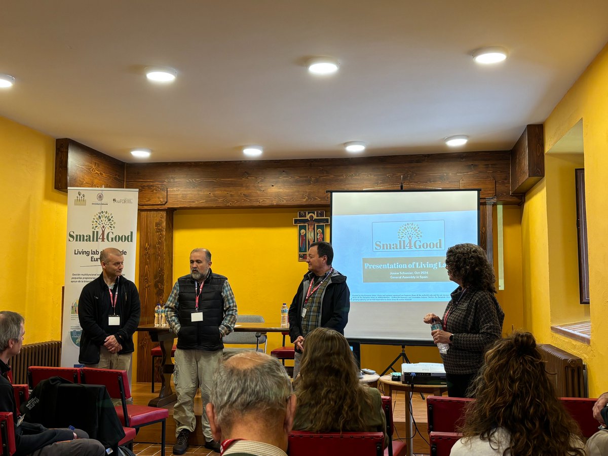 Small4Good's tweet photo. 🌲 In #Palencia, Spain, we met with forest owners, explored multifunctional management, and toured wood-product factories! 🌍
Partners from 🇪🇸🇩🇪🇳🇴🇷🇴🇪🇺 shared updates, and we teamed up with @smurfproject for future collaborations.
Stay tuned: https://t.co/ysQRGBLw1R
#Small4Good https://t.co/9CIxjambAm