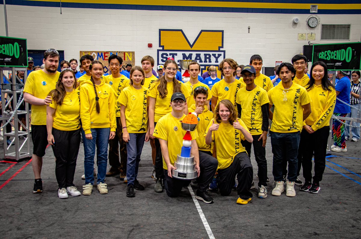 WAFFLESRobotics's tweet image. What a great way to end the season. We loved working with Team 2056 and Manitoulin Metal Robotics FRC 6865 on the first seed alliance! It was a battle to the top but we managed to come out as the 2024 STEMLey Cup champions. 

Can&apos;t wait to see what next season has to offer!!