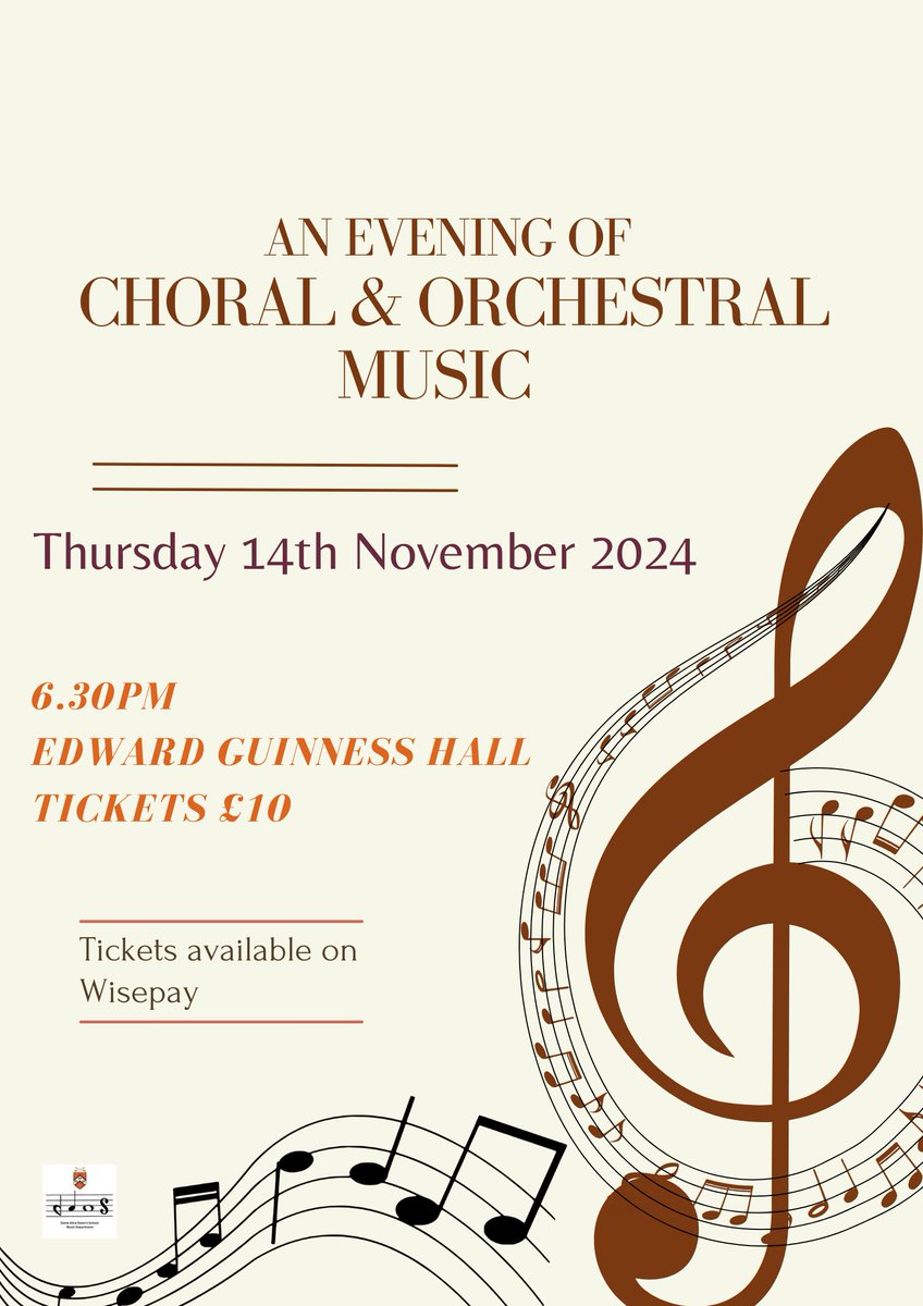 Please join us for an evening of Choral &amp; Orchestral Music on Thursday 14th November 2024 at 6.30pm in the Edward Guinness Hall.  We look forward to welcoming you.  Tickets £10 via Wisepay.
