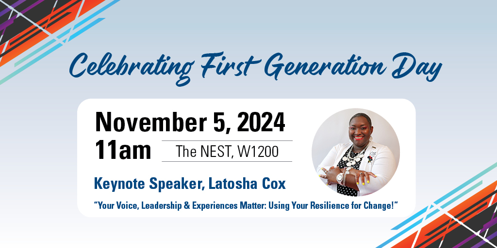 CenturyCollege's tweet image. Join us Nov 5, 11 am on West Campus! Explore powerful tools and strategies that support first-generation students with Latosha Cox. Lead the change you want to see!  #GoWoodDucks #CenturyCollege #FirstGenerationDay