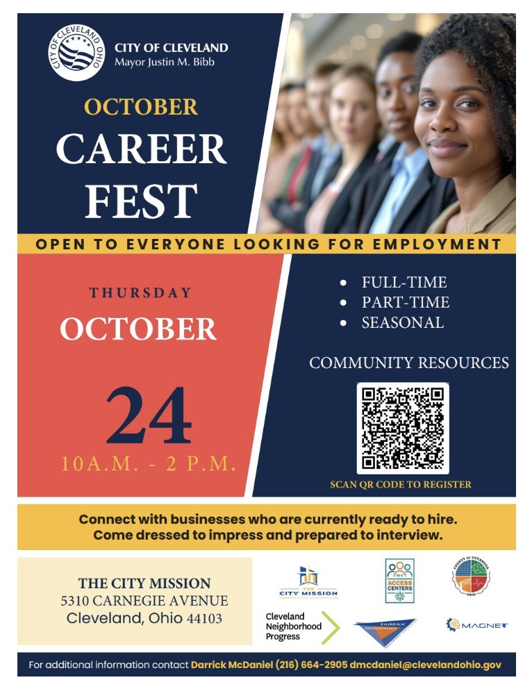 Join us on Thursday, October 24th from 10 AM to 2 PM at The City Mission for a chance to connect with local businesses looking to hire. This event is open to everyone seeking full-time, part-time, or seasonal employment. Come dressed to impress and prepared to interview.