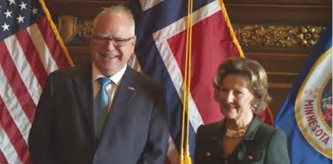Meet Gov. Tim Walz, VP hopeful has special Norwegian connections
Over the years, vice-presidential candidate Gov. Tim Walz of Minnesota has developed special connections with Norway.
ow.ly/TkCi50TM4qw
 #TimWalz #NorwegianConnections #MinnesotaGovernor