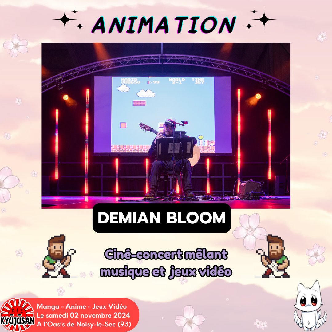 L'auteur compositeur argentin Demian Bloom présente Game Music Evolution, un voyage intemporel à travers l'histoire de jeux vidéo.

Chanteur et guitariste passionné de jeux vidéo, ce projet lui permet de fusionner ses deux passions sous forme de ciné-concert.

<a href="/DemianBloomZ/">Demian Bloom</a>