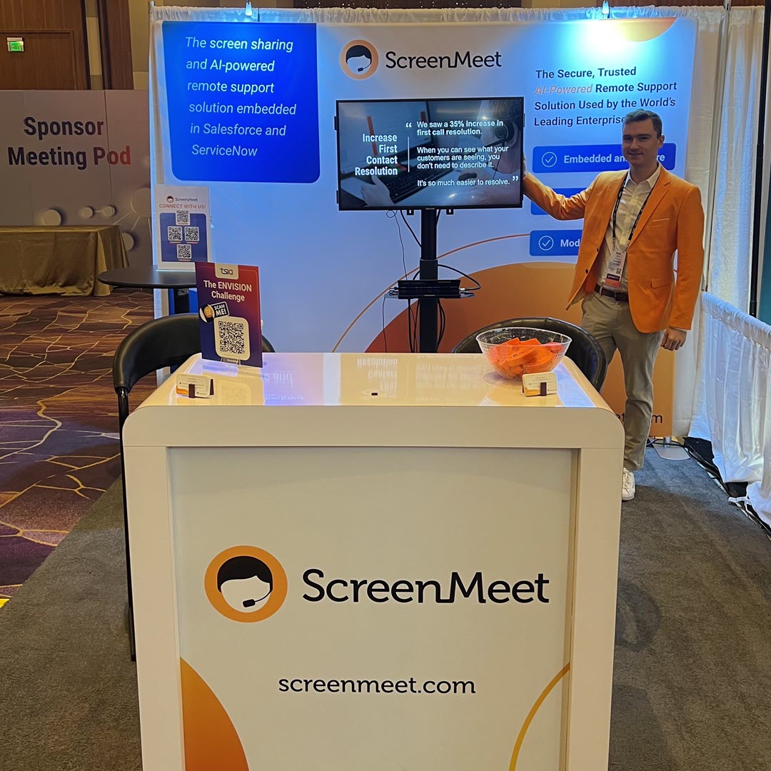 screenmeet's tweet image. We&apos;re at @TSIACommunity Envision this week! Stop by for a demo of our AI-Powered #RemoteSupport &amp;amp; screen sharing solutions - fully embedded screen sharing for the most innovative, intuitive, and seamless support experience for your customers #SecureRemoteSupport #CustomerSupport