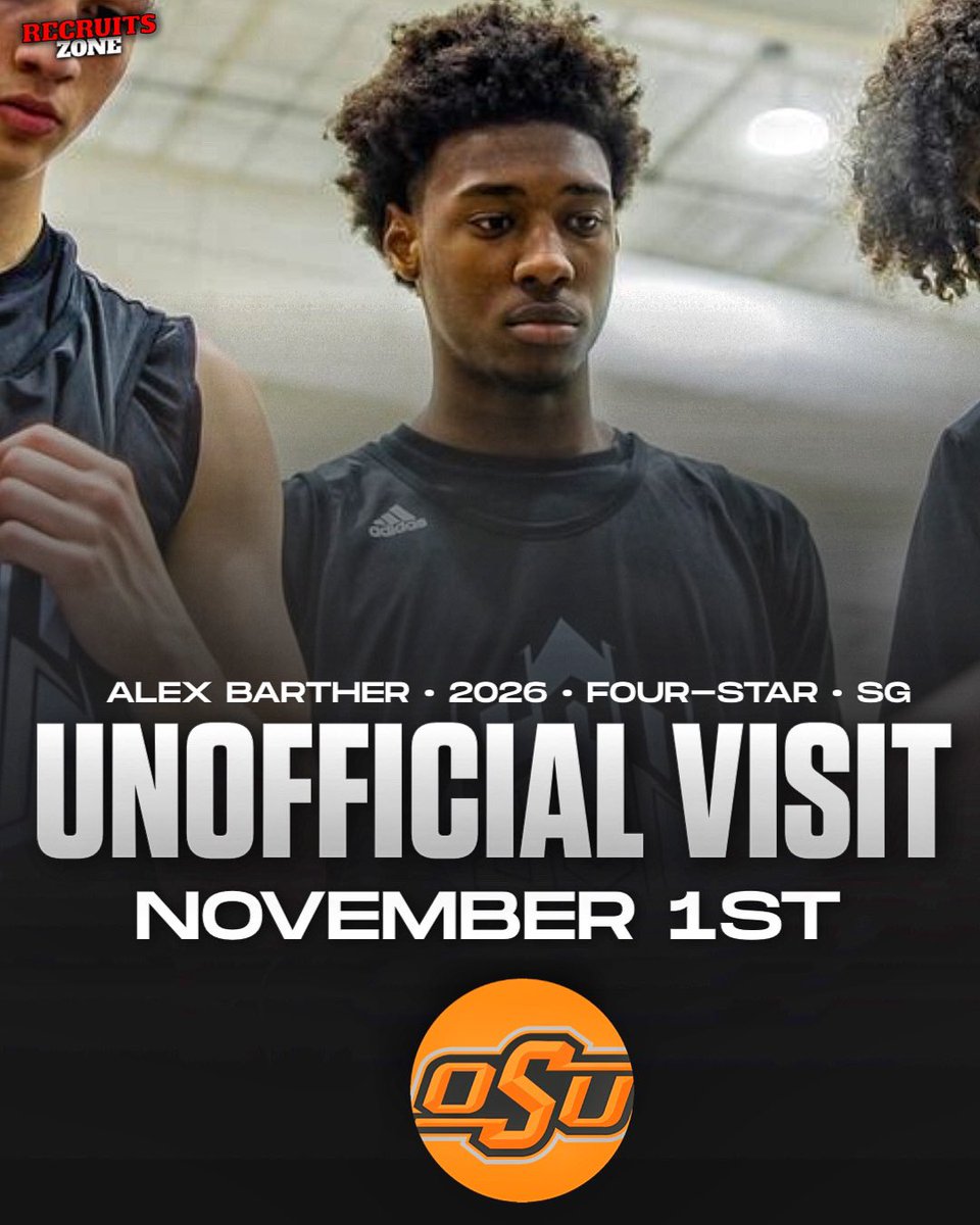 INFO: Top-100 2026 prospect Alex Barther tells me that he will be taking an unofficial visit to Oklahoma State on November 1st. 🤠

Barther is an aggressive shooting guard, gets to his spots well, &amp; showcases his highflying abilities with ease. Finishes strong around the rim, has