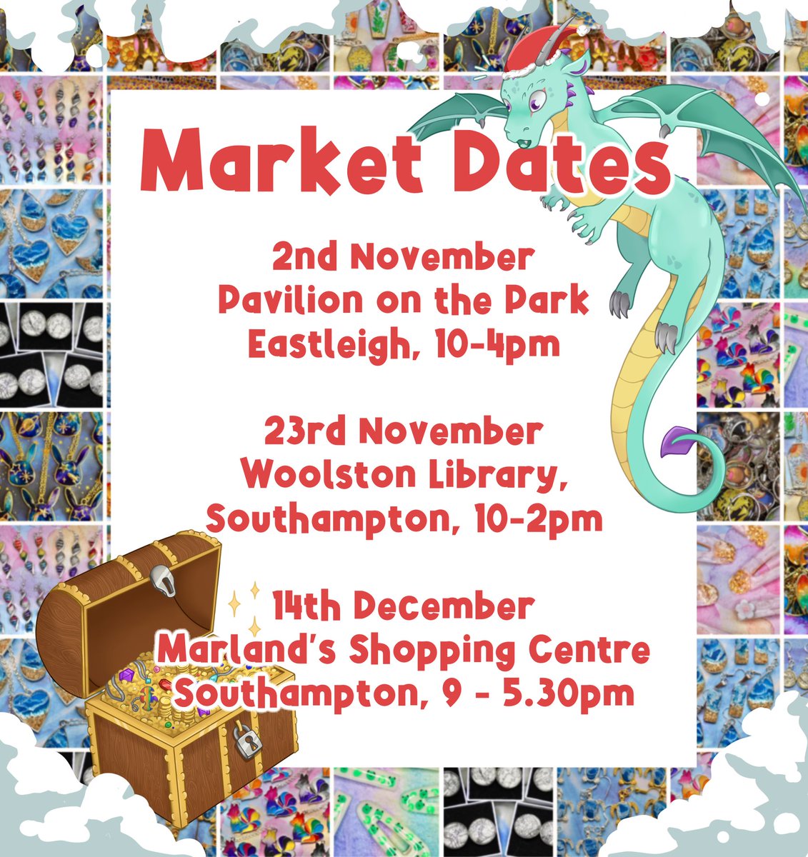Listen up kids! I’ve got 3 markets lined up for the rest of the year and here they are 🎅✨ I’ll see you there!