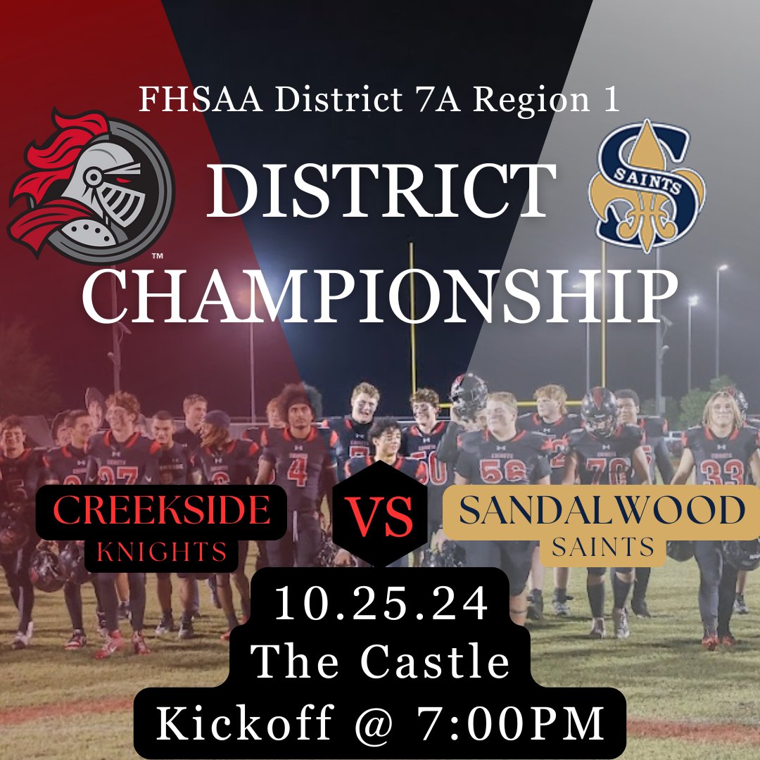 CREEKSIDE FOOTBALL (@creekside_fb) on Twitter photo Defend The Castle! Conquer The District! 🔴⚔️⚫️
#WorktoWin #1MorE24 #FridayNightLights
<a href="/Coach_McIntyre/">Coach Sean McIntyre</a>
<a href="/coachCJohnson88/">Chris Johnson</a> <a href="/coachjohnson00/">Christon Johnson</a> <a href="/CoachJRawlins/">Coach Justin Rawlins</a> <a href="/coach_safer/">Lee Safer</a> <a href="/Coach_JTucker2/">Joshua Tucker</a> <a href="/CoachSpera/">Robert Spera</a> <a href="/rebarnes23/">Coach Ricky Barnes</a> <a href="/fears_coach/">Chris Fears</a> <a href="/CreeksideATH/">Creekside Athletics 🛡⚔️</a> <a href="/FHSAA/">FHSAA</a> Defend The Castle! Conquer The District! 🔴⚔️⚫️
#WorktoWin #1MorE24 #FridayNightLights
<a href="/Coach_McIntyre/">Coach Sean McIntyre</a>
<a href="/coachCJohnson88/">Chris Johnson</a> <a href="/coachjohnson00/">Christon Johnson</a> <a href="/CoachJRawlins/">Coach Justin Rawlins</a> <a href="/coach_safer/">Lee Safer</a> <a href="/Coach_JTucker2/">Joshua Tucker</a> <a href="/CoachSpera/">Robert Spera</a> <a href="/rebarnes23/">Coach Ricky Barnes</a> <a href="/fears_coach/">Chris Fears</a> <a href="/CreeksideATH/">Creekside Athletics 🛡⚔️</a> <a href="/FHSAA/">FHSAA</a>
