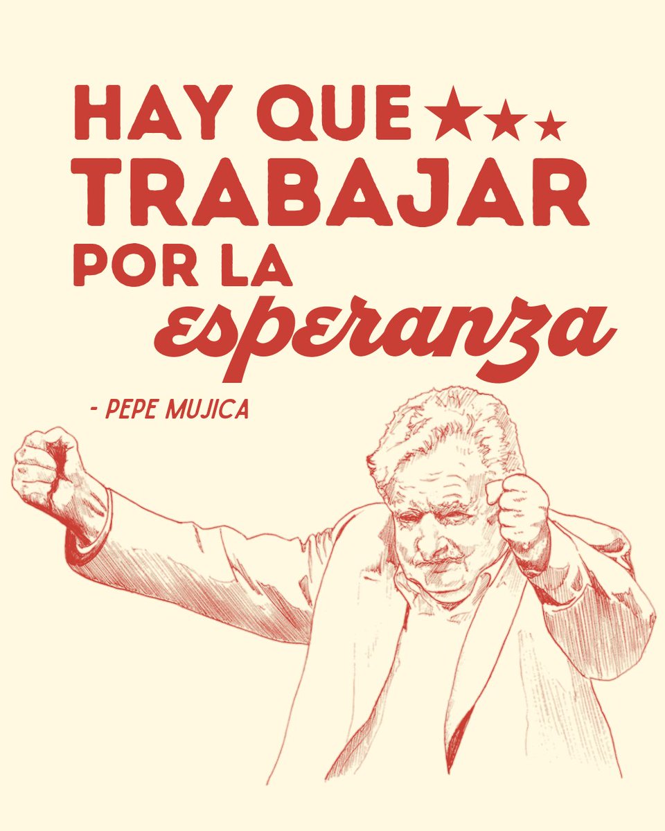Pepe Mujica desde la altura de sus años nos convoca al trabajo necesario en este tiempo: trabajar por recuperar la confianza en el futuro y creer en nuestra capacidad de cambiar este mundo. La esperanza no es fe, es ilusión cierta en nuestra lucha colectiva. 

Gracias Pepe ❤️