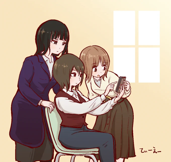 #西住みほ生誕祭 #西住みほ生誕祭2024 #ガルパン みほの誕生日にスマホで家族写真を撮る お父さんは犬の散歩中です