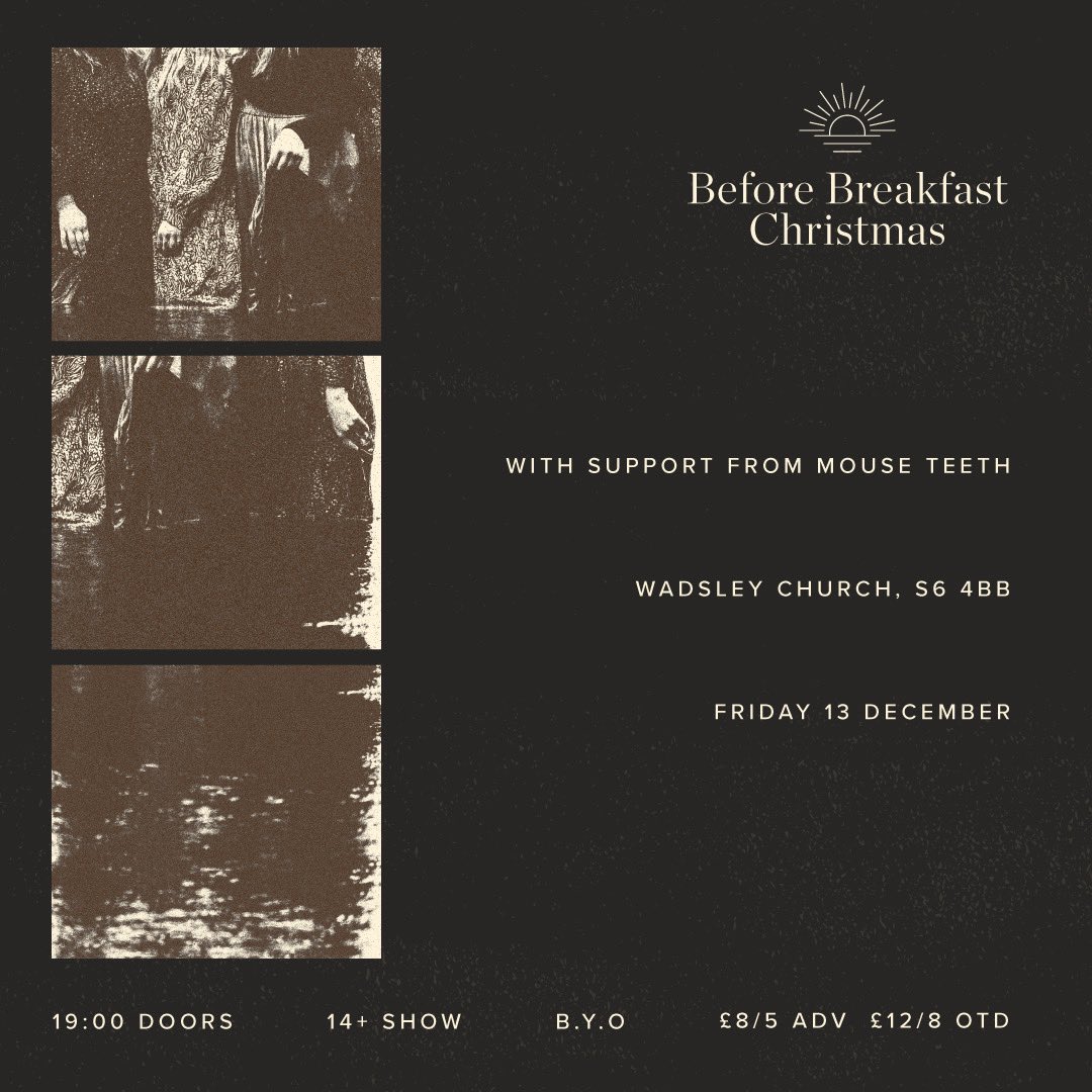 Surprise! A little Sheffield show for you at Wadsley Church with the inimitable Mouse Teeth on support.

The show is in aid of absolutely nothing besides pure self-indulgence &amp; laffs. We hope you’ll join us. 

eventbrite.co.uk/e/before-break…