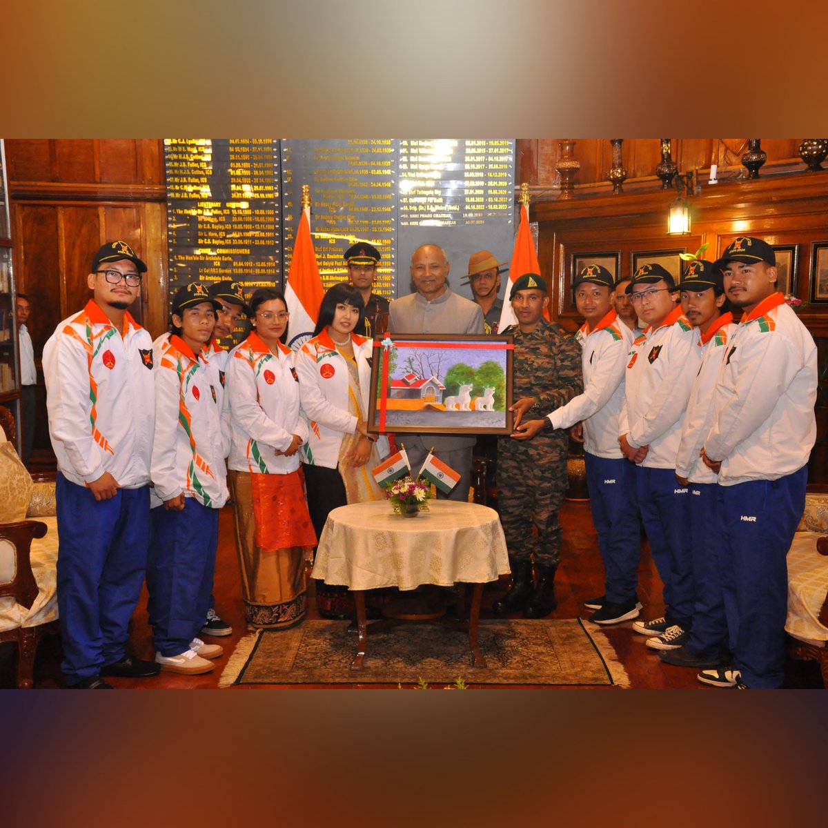 The Hon'ble Governor of Meghalaya, Shri C H  Vijayashankar interacted with the National Integration Tour Team as part of OP SADBHAVANA by Indian Army. He encouraged the youth to be ambassadors of peace and prosperity for Manipur and India
<a href="/narendramodi/">Narendra Modi</a> 
<a href="/JPNadda/">Jagat Prakash Nadda</a> 
<a href="/blsanthosh/">B L Santhosh</a>