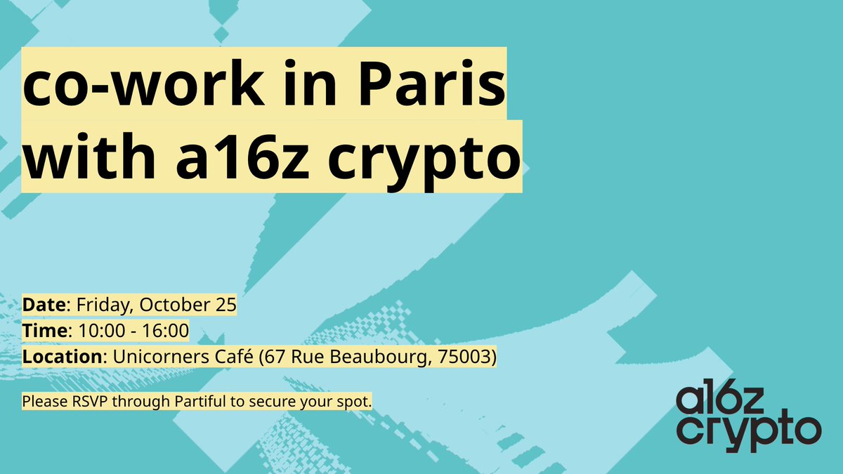 jay_drainjr's tweet photo. .@liz_harkavy and I will be in Paris this week to meet with the best builders in the EU! 🇫🇷🥐

if you're building in crypto, AI, or frontier tech, we'd love to meet you! co-work with us on Friday at Unicorners Café. there will be snacks, caffeine, and excellent company

RSVP through Partiful below