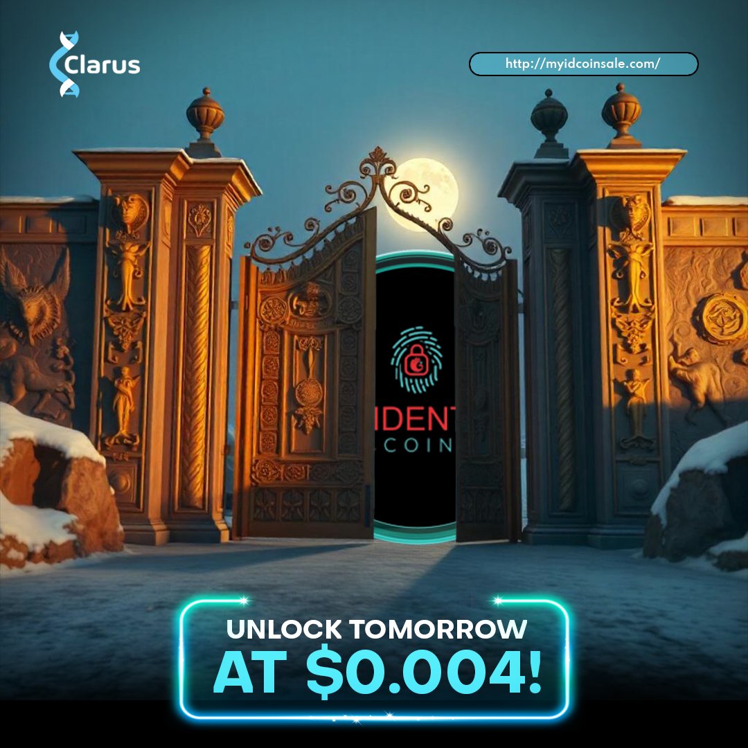 ✨ The golden gate is closing soon! ✨

🔓 Unlock Tomorrow at $0.004

Phase-1 ends on  Nov 17, 3 PM EST!🍁

 Don’t miss your exclusive chance to step into the future. ⏳

🌐myidcoinsale.com