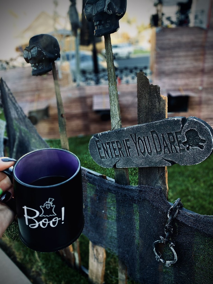 It’s spookie season… 
Almost done with the decorations for the little candy beggars. 
But first… coffee… (ok second cup of coffee😅)
<a href="/smcroasters/">Stocking Mill Coffee</a> makes an incredible espresso🖤☕️🇺🇸
It’s what black coffee should taste like.