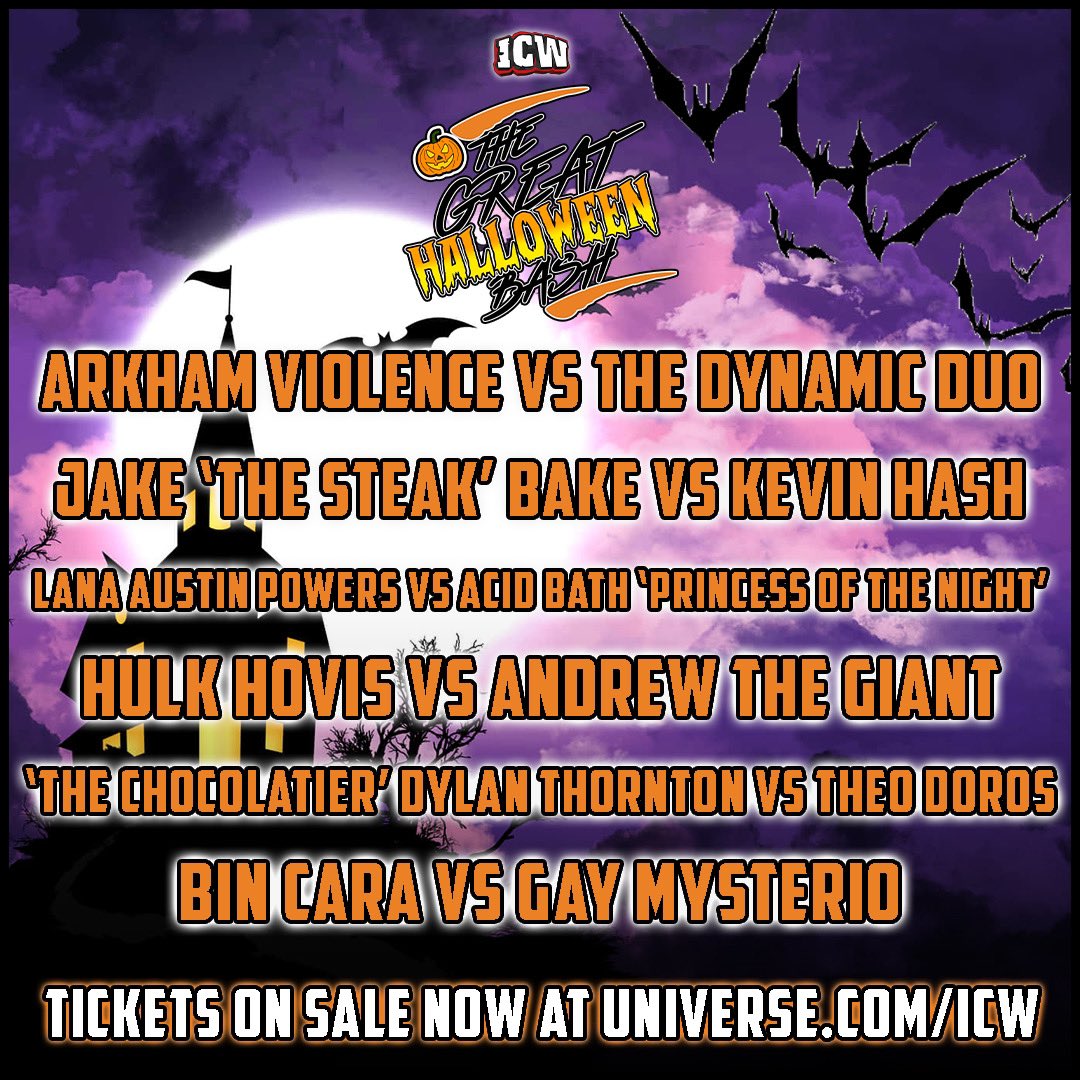 Step into a different dimension where you may or may not recognize these wrestling stars when <a href="/InsaneChampWres/">ICW</a> presents 'The Great Halloween Bash' 🦇

Streaming SUNDAY at 3pmET/8pmBST live &amp; only on #TrillerTVplus

📺 snip.ly/ICWBash24
