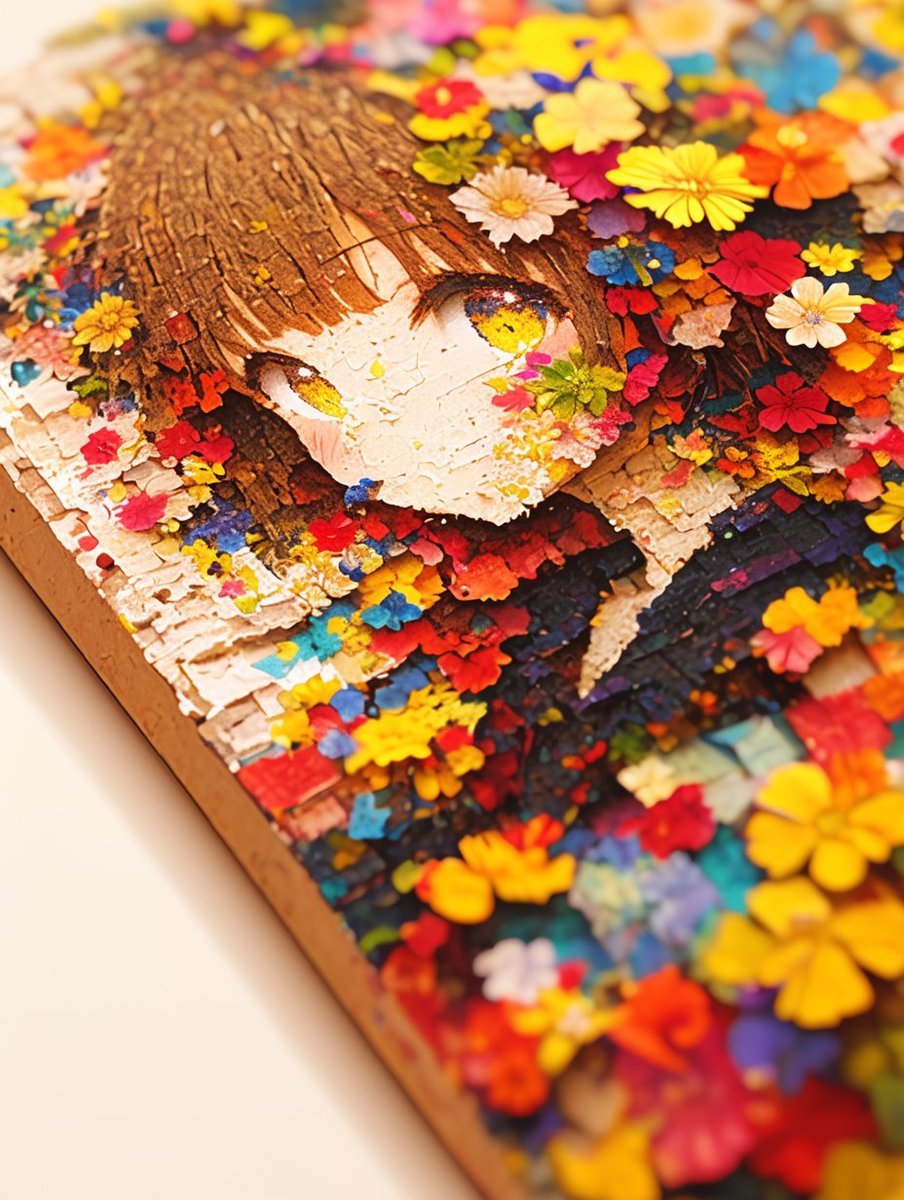sentakusound's tweet photo. 花びらの絵画の女の子 https://t.co/4D71YdjVr0