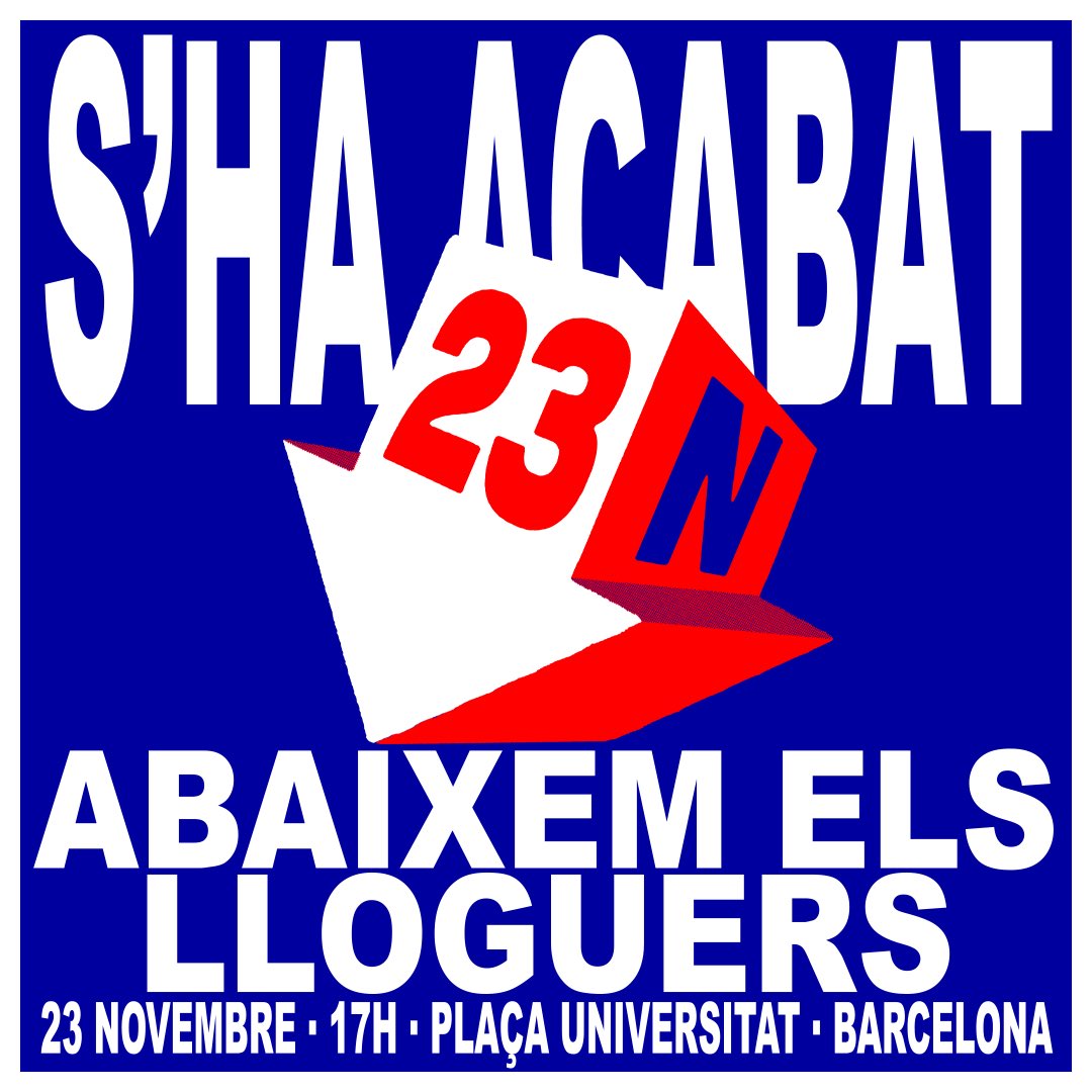 ssamuel88's tweet photo. Se acabó la fiesta. #23N #huelgadealquileres https://t.co/hhRMoF70an