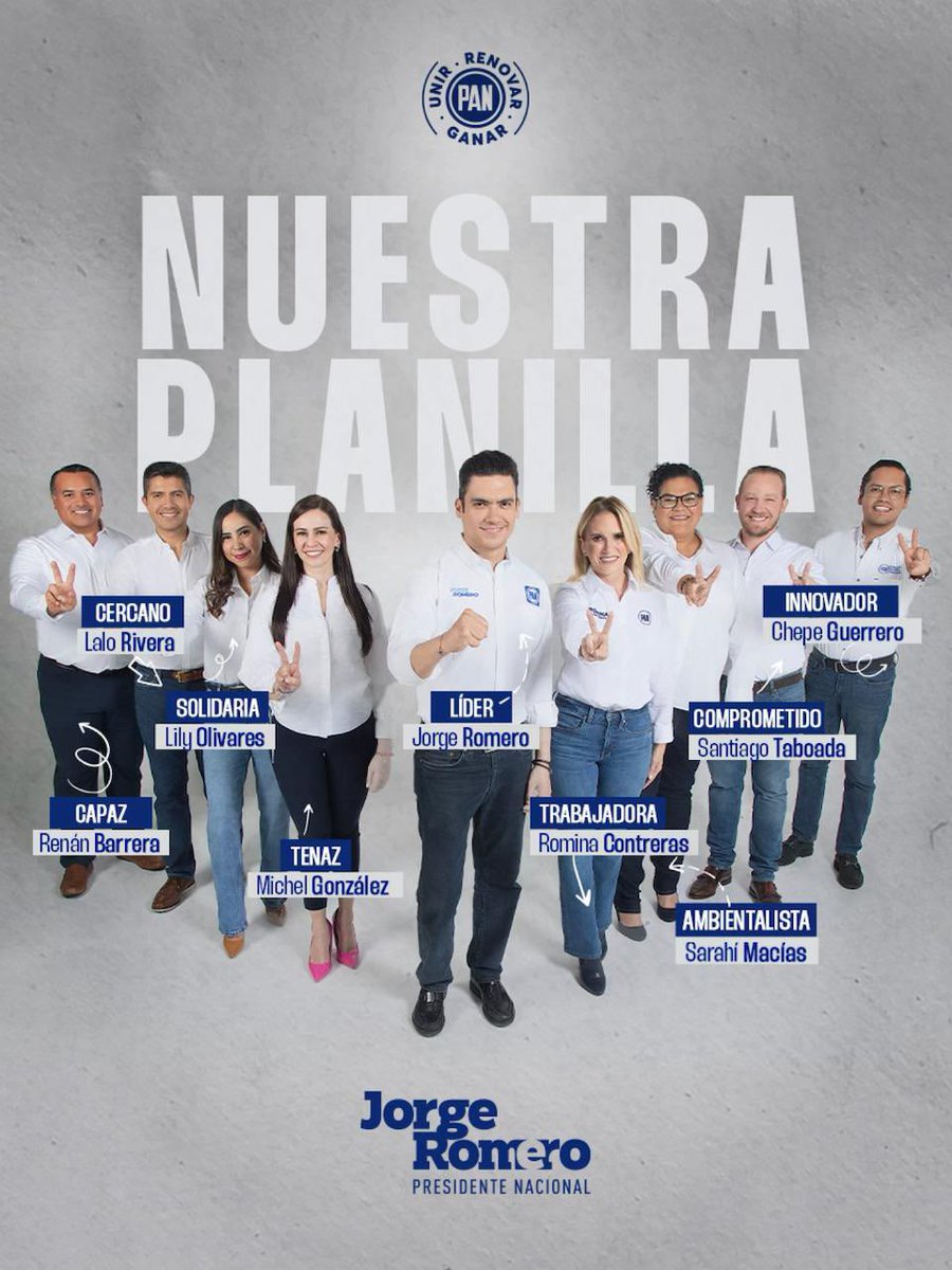 Con este gran equipo y con la participación de toda la militancia, ¡vamos a renovar a Acción Nacional para convertirnos en una nueva alternativa para México!
#UnirRenovarGanar