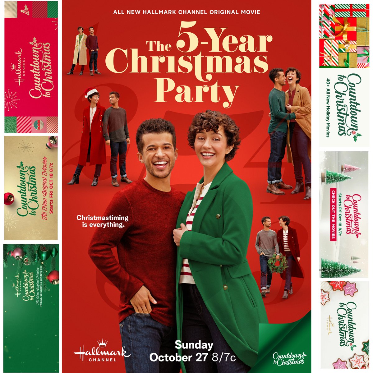 The 5-Year Christmas Party starring Katie Findlay and Jordan Fisher gets its movie poster with the tag line: "Christmastiming is everything". Premiering Sunday October 27th on Hallmark Channel 🎄🎅💫❤💚 #The5YearChristmasParty #CountdownToChristmas <a href="/P_JBenson/">Peter Benson</a> 

📸 Hallmark Media