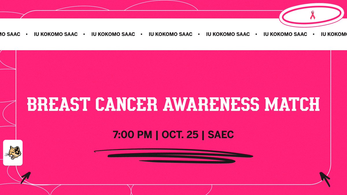 IU Kokomo Athletics (@iukathletics) on Twitter photo IU Kokomo Student Athlete Advisory Committee Set for First Annual Breast Cancer Awareness Match Friday Night.
π° tinyurl.com/4wm9vwjt
#RollCougs x <a href="/IUKSAAC/">IU Kokomo SAAC</a> IU Kokomo Student Athlete Advisory Committee Set for First Annual Breast Cancer Awareness Match Friday Night.
π° tinyurl.com/4wm9vwjt
#RollCougs x <a href="/IUKSAAC/">IU Kokomo SAAC</a>