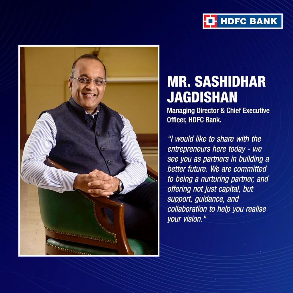 Mr Sashidhar Jagdishan, MD amp CEO, HDFC Bank wished all participants of HDFC Tech Innovators 2024 success HDFCTechInn...