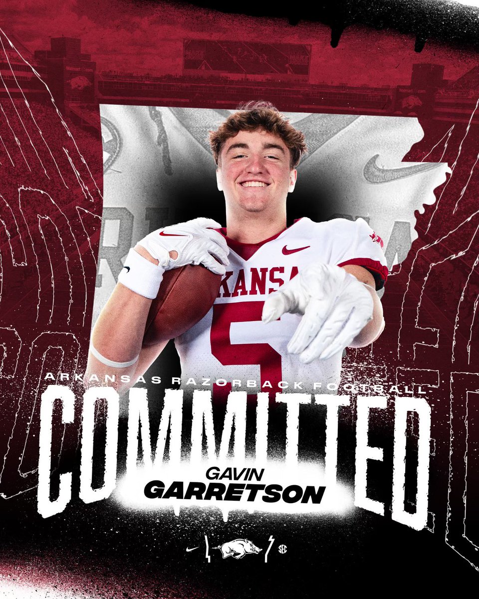 Gavin Garretson (@gavingarretson) on Twitter photo WOOOO PIG BABY!! God’s plan, not mine. RAZORBACK FAMILY LETS GO!! <a href="/RazorbackFB/">Arkansas Razorback Football</a> <a href="/FishbackMiles/">Coach Miles Fishback</a> <a href="/CoachMTurner/">Coach Morgan Turner</a> <a href="/CoachSamPittman/">Coach Sam Pittman</a> <a href="/TheRoyalTaylor/">Shay Taylor</a> <a href="/GregGarretson1/">Greg Garretson</a> <a href="/CoachMarkCooley/">Mark Cooley</a> <a href="/GrindHausSports/">Coach Keesh</a> WOOOO PIG BABY!! God’s plan, not mine. RAZORBACK FAMILY LETS GO!! <a href="/RazorbackFB/">Arkansas Razorback Football</a> <a href="/FishbackMiles/">Coach Miles Fishback</a> <a href="/CoachMTurner/">Coach Morgan Turner</a> <a href="/CoachSamPittman/">Coach Sam Pittman</a> <a href="/TheRoyalTaylor/">Shay Taylor</a> <a href="/GregGarretson1/">Greg Garretson</a> <a href="/CoachMarkCooley/">Mark Cooley</a> <a href="/GrindHausSports/">Coach Keesh</a>