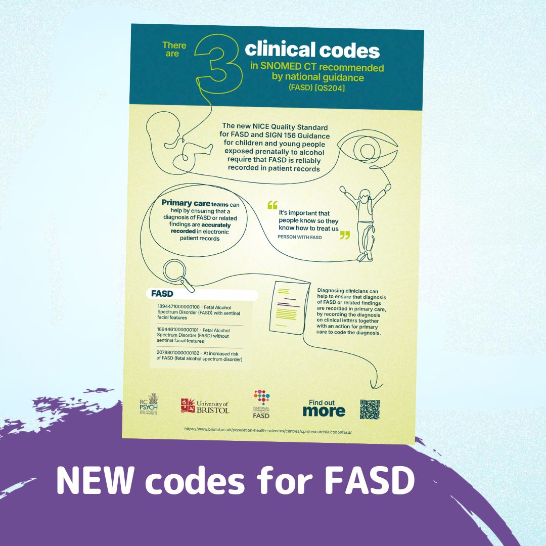 New #FASD medical codes are out! Print this &amp; bring it to your GP to ensure your records are correct. Let's make sure FASD is tracked in health data. Download here: osf.io/xy7eg (credit to @‌cheryl_mcquire).