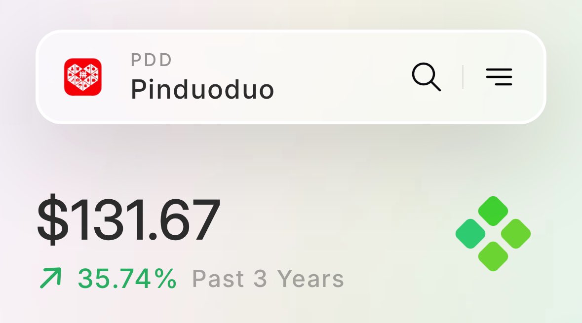 revvinvest's tweet photo. @kevinlhr88 Makes sense, $PDD certified green diamond! https://t.co/A0Mkap8x7Z
