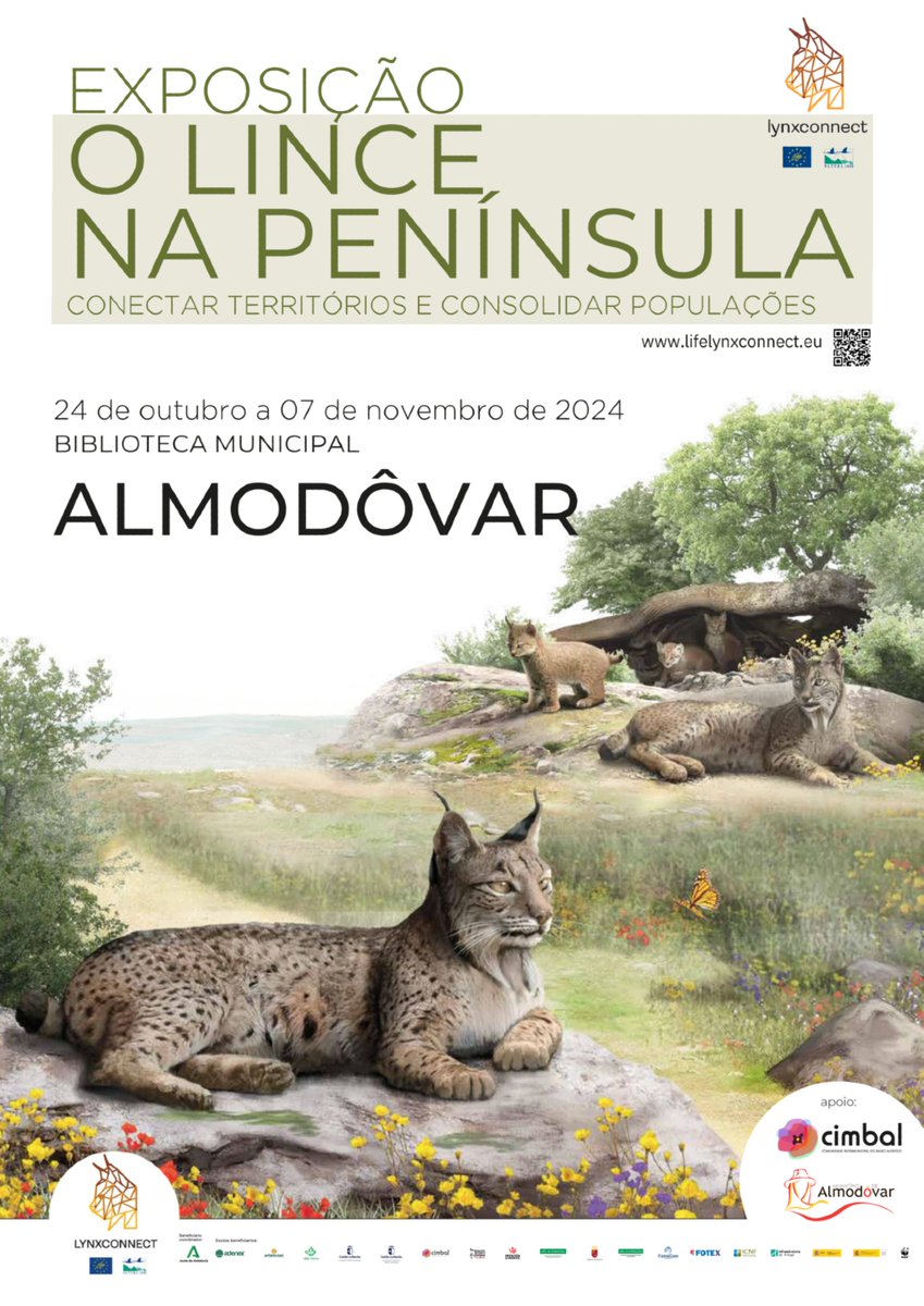 Life Lynxconnect (@lifelynxconnect) on Twitter photo La exposición «El Lince en la Península – Conectando Territorios y Consolidando Poblaciones». Estará desde el 24 de Octubre al 7 de diciembre en la Biblioteca Municipal de Almodovar.
Si tenéis algo que contarnos, escribirnos a comunicacion@lifelynxconnect.eu La exposición «El Lince en la Península – Conectando Territorios y Consolidando Poblaciones». Estará desde el 24 de Octubre al 7 de diciembre en la Biblioteca Municipal de Almodovar.
Si tenéis algo que contarnos, escribirnos a comunicacion@lifelynxconnect.eu