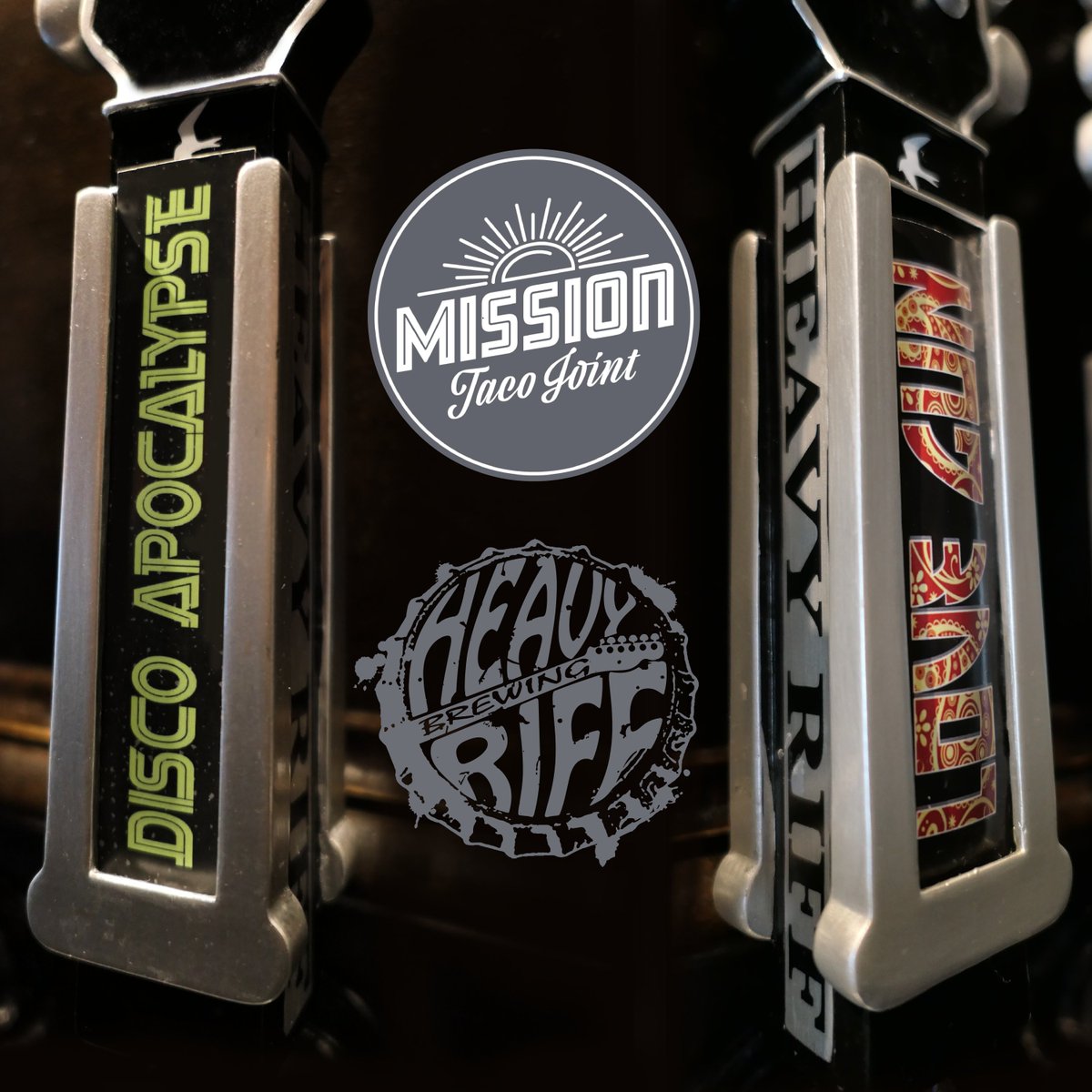 Disco Apocalypse Hazy IPA and Love Gun Vanilla Cream Ale are now available on tap at @MissionTacoSTL on Delmar!

#CraftBeer #heavyriffbrewing