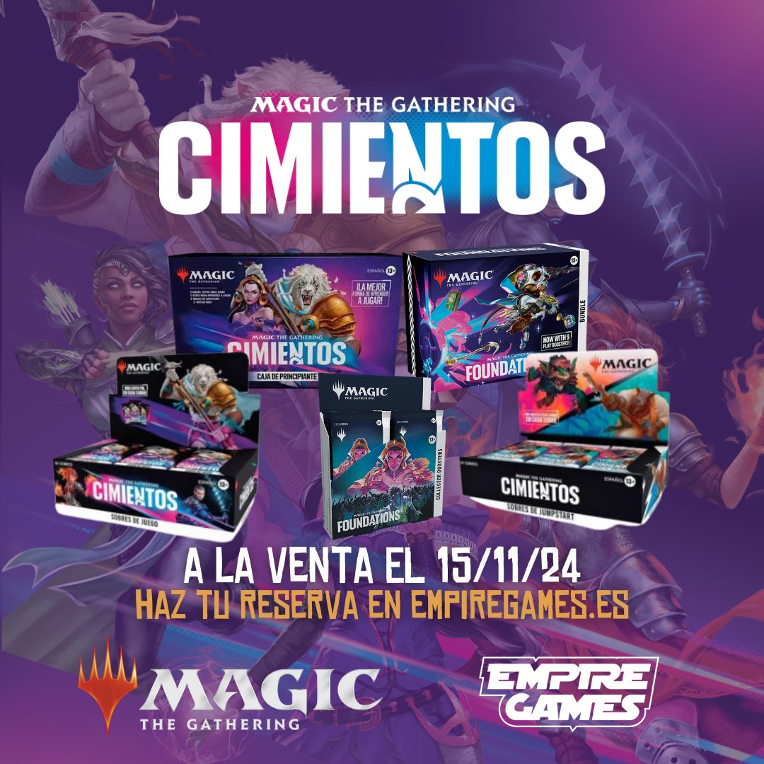 empiregames_sev's tweet image. 🎴 MTG: CIMIENTOS 🏹

🔝 Comparte tu chispa y lucha junto a leyendas y planeswalkers de todo el Multiverso.

👉 El 15 de noviembre a la venta.

🛒 ¡Haz tu reserva en Empire Games! 👉 tinyurl.com/24re92md

#MagicTheGathering #MagicTCG #MTG #Cimientos #Foundations