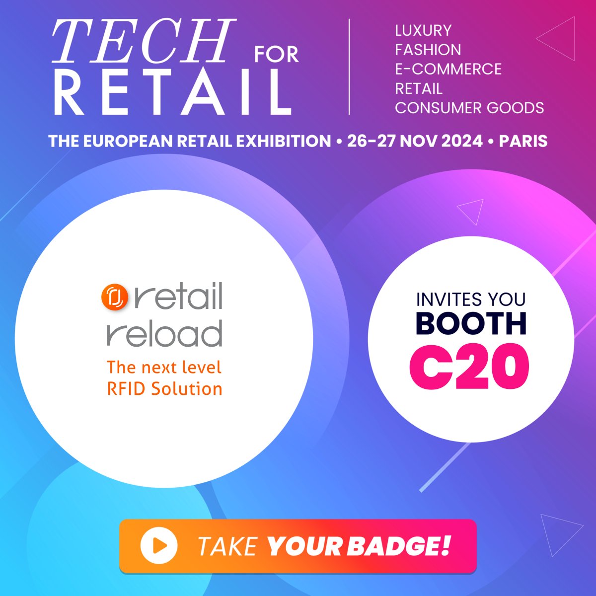 Venez nous rencontrer au salon Tech for Retail
🗓️Les 26 &amp; 27 novembre 2024
📍Paris, Porte de Versailles
Votre invitation au salon : techforretail.com/invitations/re…